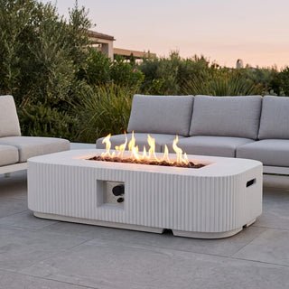 48.2-Inch Rectangular MgO Propane Fire Pit Table, 50,000 BTU Outdoor Gas Fire Pit for Patio & Backyard