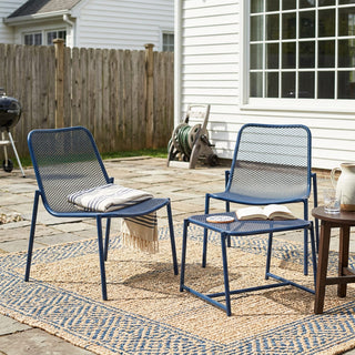 3-Piece Outdoor Patio Conversation Set, Iron Frame Bistro Set with 2 Mesh Chairs & Side Table