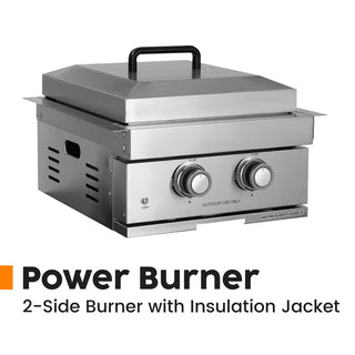 32" Built-In LPG Gas Grill, 4-Burner 60,000 BTU Stainless Steel BBQ Grill with Infrared Rear Burner, Ice Box, Storage & BBQ Tool Set