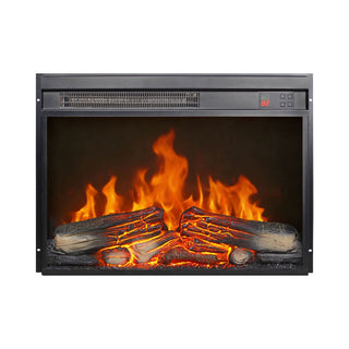 23"/26" Electric Fireplace Insert – Ultra-Thin Heater with Realistic Log & Flame, Remote Control, Timer & Overheat Protection