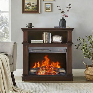 23"/26" Electric Fireplace Insert – Ultra-Thin Heater with Realistic Log & Flame, Remote Control, Timer & Overheat Protection