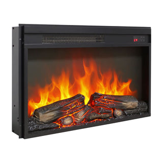 23"/26" Electric Fireplace Insert – Ultra-Thin Heater with Realistic Log & Flame, Remote Control, Timer & Overheat Protection
