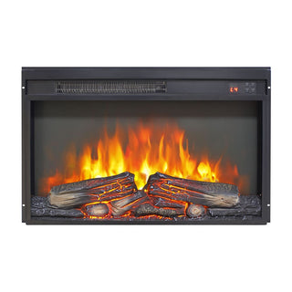 23"/26" Electric Fireplace Insert – Ultra-Thin Heater with Realistic Log & Flame, Remote Control, Timer & Overheat Protection