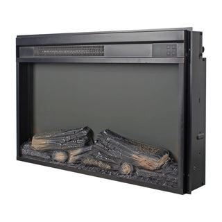 23"/26" Electric Fireplace Insert – Ultra-Thin Heater with Realistic Log & Flame, Remote Control, Timer & Overheat Protection