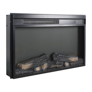 23"/26" Electric Fireplace Insert – Ultra-Thin Heater with Realistic Log & Flame, Remote Control, Timer & Overheat Protection