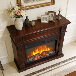 23"/26" Electric Fireplace Insert – Ultra-Thin Heater with Realistic Log & Flame, Remote Control, Timer & Overheat Protection