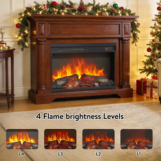 23"/26" Electric Fireplace Insert – Ultra-Thin Heater with Realistic Log & Flame, Remote Control, Timer & Overheat Protection