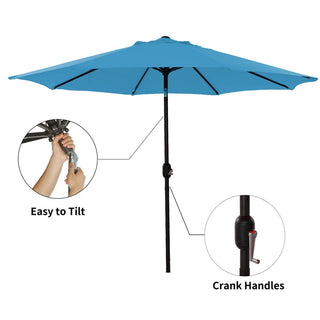 9-ft UV Protective Polyester Crank Market Patio Umbrella (without Umbrella Base)