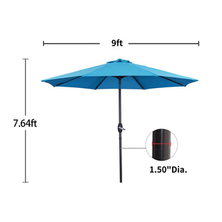 9-ft UV Protective Polyester Crank Market Patio Umbrella (without Umbrella Base)