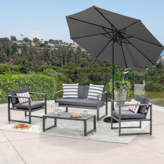 9-ft UV Protective Polyester Crank Market Patio Umbrella (without Umbrella Base)