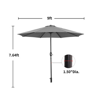 9-ft UV Protective Polyester Crank Market Patio Umbrella (without Umbrella Base)