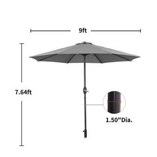 9-ft UV Protective Polyester Crank Market Patio Umbrella (without Umbrella Base)