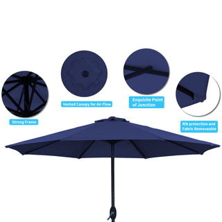 9-ft UV Protective Polyester Crank Market Patio Umbrella (without Umbrella Base)