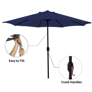 9-ft UV Protective Polyester Crank Market Patio Umbrella (without Umbrella Base)