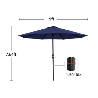 9-ft UV Protective Polyester Crank Market Patio Umbrella (without Umbrella Base)