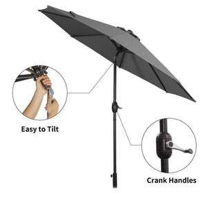 9-ft UV Protective Polyester Crank Market Patio Umbrella (without Umbrella Base)
