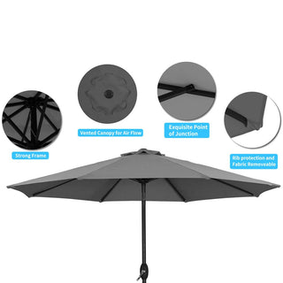9-ft UV Protective Polyester Crank Market Patio Umbrella (without Umbrella Base)