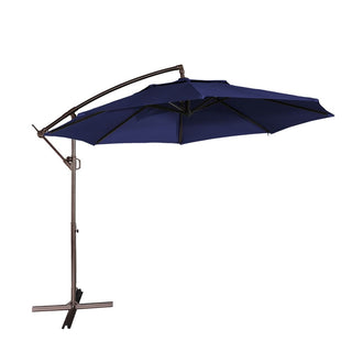 11 FT Steel Pole Solar LED Offset Patio Umbrella with 360° Rotation & Easy Crank – Outdoor Hanging Cantilever Umbrella for Patio & Garden