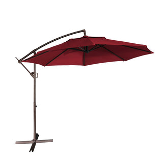 11 FT Steel Pole Solar LED Offset Patio Umbrella with 360° Rotation & Easy Crank – Outdoor Hanging Cantilever Umbrella for Patio & Garden