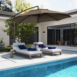 11 FT Steel Pole Solar LED Offset Patio Umbrella with 360° Rotation & Easy Crank – Outdoor Hanging Cantilever Umbrella for Patio & Garden