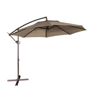 11 FT Steel Pole Solar LED Offset Patio Umbrella with 360° Rotation & – Mondawe