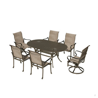 7-Piece Outdoor Patio Oval Dining Table and Chair Set