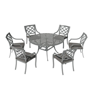 7-Piece Outdoor Dining Set – Patio Table with 6 Chairs for Backyard or Poolside