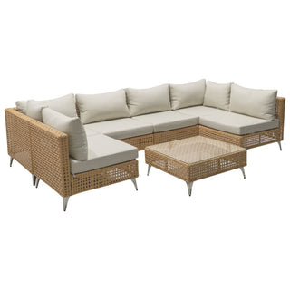 7-Piece Wicker Patio Conversation Set with Thick Cushions & Coffee Table | Outdoor Sectional Sofa for Backyard & Porch