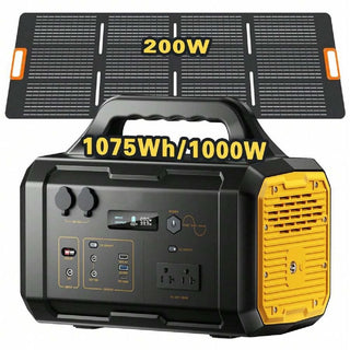 300W/1000W Portable Power Station with 100W/200W Solar Panel for Outdoor Camping, Home Backup & Emergency Use