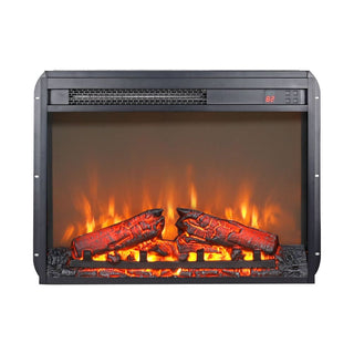 23-Inch Electric Fireplace Insert with Realistic Flame & Log Set, Remote-Controlled Heater for Cozy Indoor Spaces