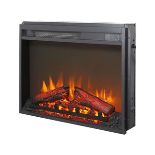 23-Inch Electric Fireplace Insert with Realistic Flame & Log Set, Remote-Controlled Heater for Cozy Indoor Spaces