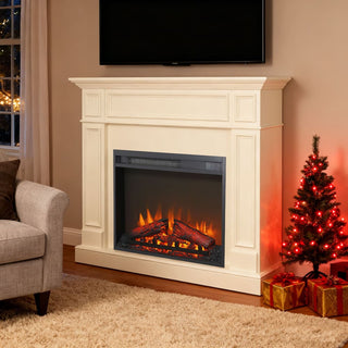 23-Inch Electric Fireplace Insert with Realistic Flame & Log Set, Remote-Controlled Heater for Cozy Indoor Spaces