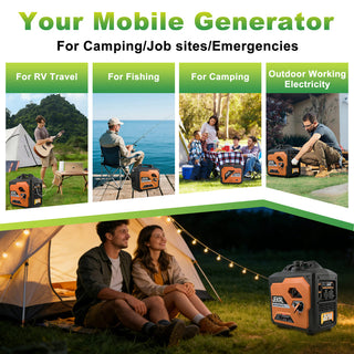 Mondawe 2800/3800/5500-Watt Gasoline Inverter Generator with Stable Power, Low-Oil Shutoff & Overload Protection for RV, Camping & Emergency