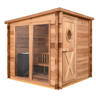 Garden 8-Person Outdoor Sauna – Scandinavian Two-Level Steam Sauna for Backyard Wellness