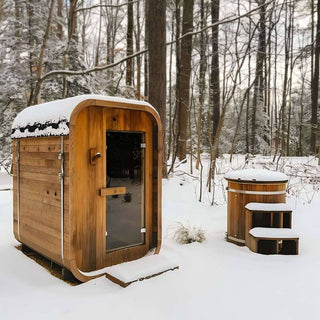 2-Person Outdoor Duo Sauna – Scandinavian Hemlock Steam Sauna for Couples
