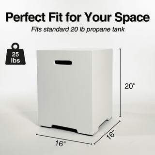 Propane Tank Cover Table, Outdoor Cylinder Hideaway Table for Gas Fire Pit and Gas Griddle, Outdoor Side Table for Fire Pit, Light Concrete