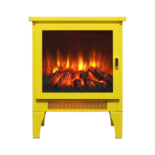 18-Inch Freestanding Electric Fireplace Stove Heater with 3D Flame Effect