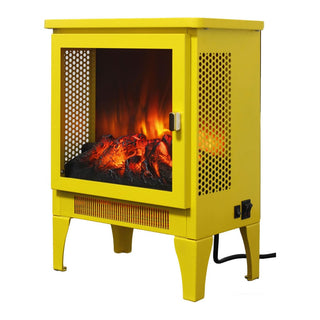 18-Inch Freestanding Electric Fireplace Stove Heater with 3D Flame Effect