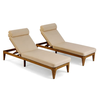 Outdoor Wood Chaise Lounge Chair, Adjustable Patio Recliner with Multi-Position Backrest, Sun Lounger for Poolside, Deck & Garden