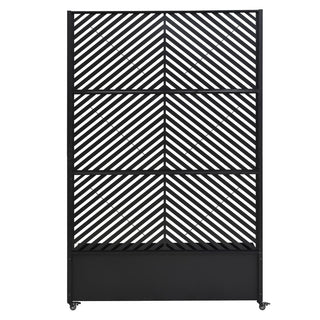 Metal Raised Garden Bed with Wheels & Trellis – 73"x47"x16" Planter Box for Climbing Plants, Vegetables & Vines, Privacy Screen & Drainage Holes