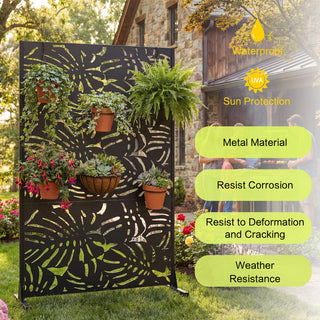 Metal Privacy Screen 3.3FT x 6FT – Freestanding Outdoor/Indoor Decorative Room Divider for Balcony, Patio, Garden