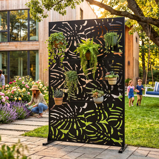 Metal Privacy Screen 3.3FT x 6FT – Freestanding Outdoor/Indoor Decorative Room Divider for Balcony, Patio, Garden