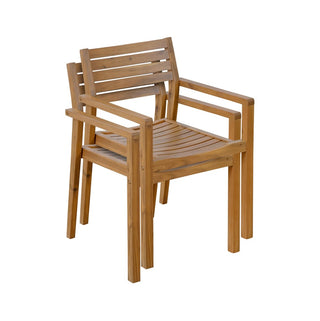 5-Piece Acacia Wood Outdoor Dining Set, Round Slatted Table & 4 Patio Chairs for Garden Pool Lawn Indoor
