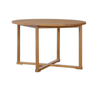 5-Piece Acacia Wood Outdoor Dining Set, Round Slatted Table & 4 Patio Chairs for Garden Pool Lawn Indoor