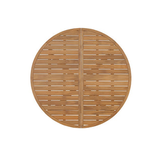 5-Piece Acacia Wood Outdoor Dining Set, Round Slatted Table & 4 Patio Chairs for Garden Pool Lawn Indoor
