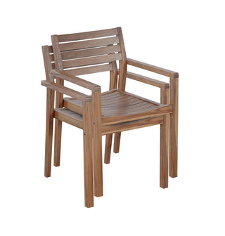 5-Piece Acacia Wood Outdoor Dining Set, Round Slatted Table & 4 Patio Chairs for Garden Pool Lawn Indoor
