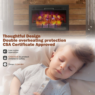 35 Inch Recessed Electric Fireplace – 5120 BTU Heater with Remote Control