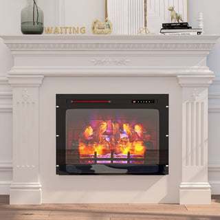 28 Inch Recessed Electric Fireplace Heater – 5120 BTU Built-in Wall Insert