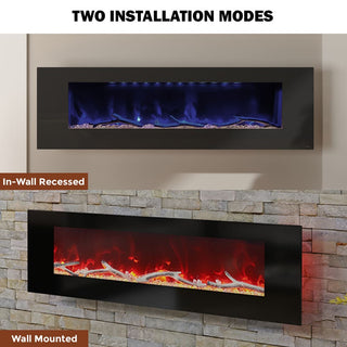 36/42/60/72 Inch 4780 BTU Recessed/Wall-mounted Electric Fireplace