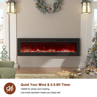36/42/60/72 Inch 4780 BTU Recessed/Wall-mounted Electric Fireplace